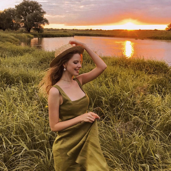 (Designer) Feminine, Summer Dress, Green, 00 - 12 - Picture 2 of 3